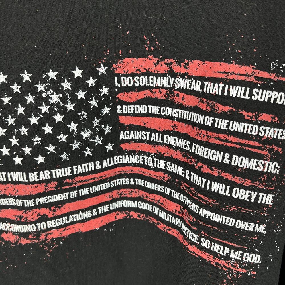 Grunt Style Mens Black Flag Patriotic Military Code Graphic Hoodie Size 2X